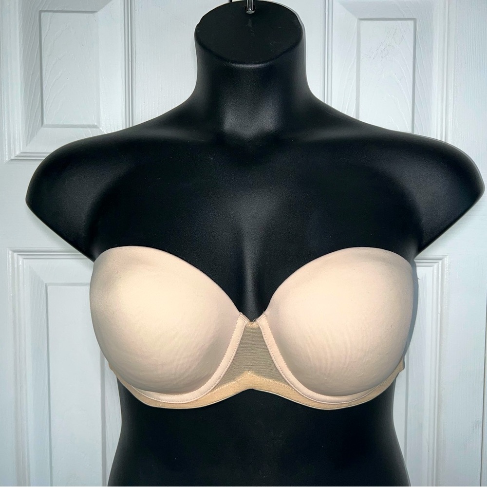 IZOD strapless full figure underwire bra nude Sz 38D